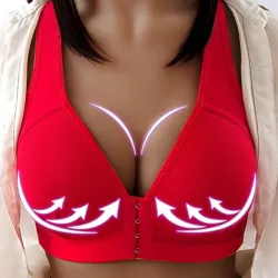Soutien-gorge push-up sexy - plus taille - fermeture avant - sans fil - sans couture