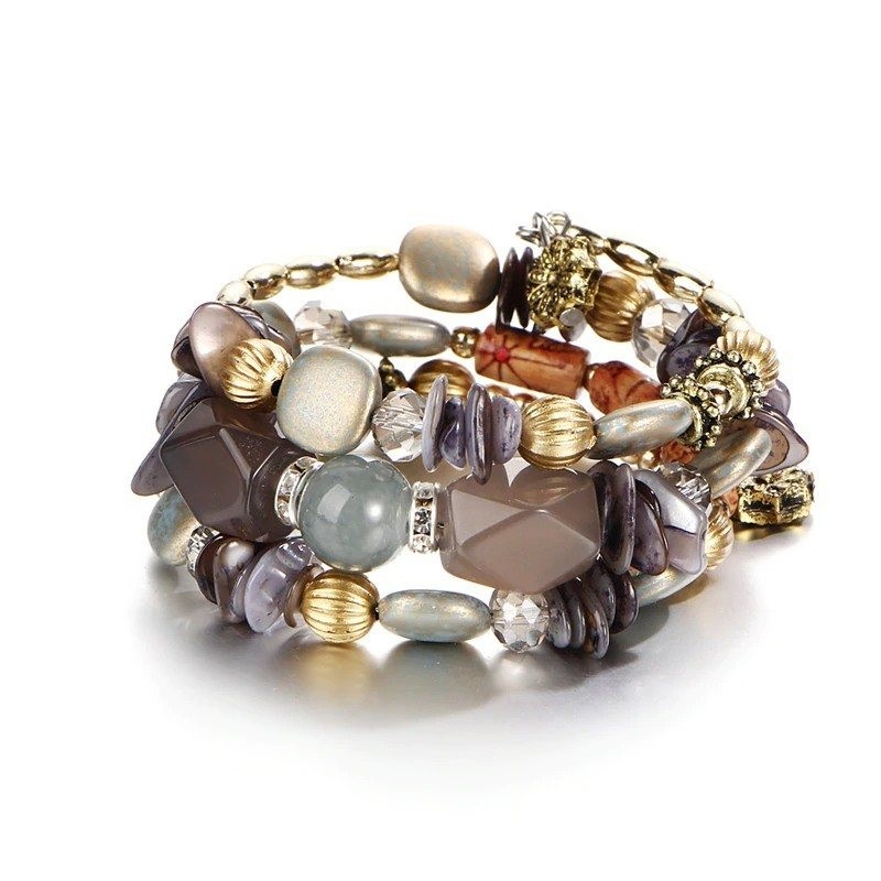 Multi colored beads - charm bracelets - resin stoneArmbanden