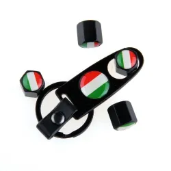 Italian flag - stainless steel - black - 4pcs/set - car wheelStickers