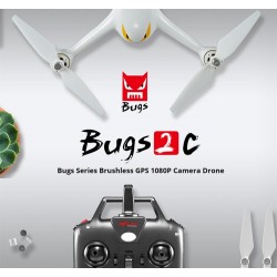 MJX B2C Bugs 2C - Brushless - 1080P HD Caméra - GPS - RTF - White - Version standard