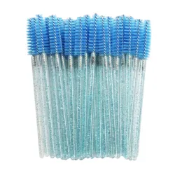 50PCS - Brosse à maquillage pour les yeux - Rose - Bleu
