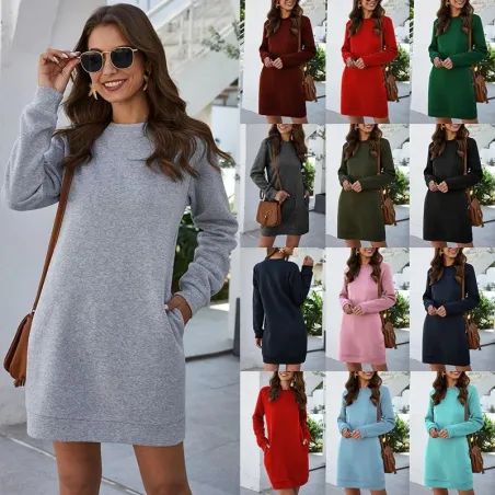 Sweater met lange mouwen - mini-jurkJurken