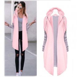 Women Coats - Casual - Hooded - Pink - Blue - BlackDames mode