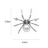 Araignée blanche avec perle - broche élégante