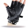 Leren handschoenen met halve vingers - met klinknagels en gesp - Rock / Punk-stijlHandschoenen