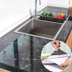 Moderne keukenmeubelsticker - zelfklevende tape - watervast - oliebestendig - marmerpatroonKeuken