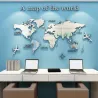 Carte du monde 3D - sticker mural acrylique