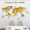 Carte du monde 3D - sticker mural acrylique