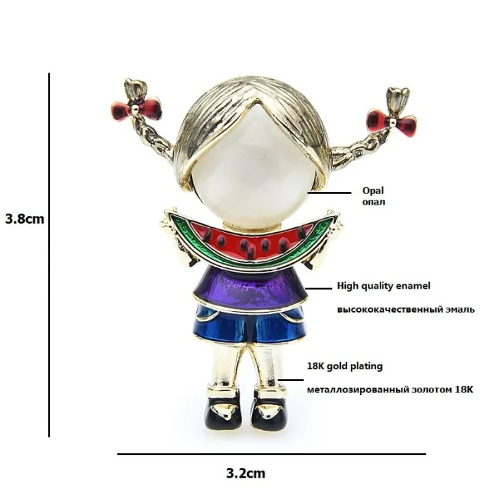 Eating Watermelon Girl - BroochesBrooches
