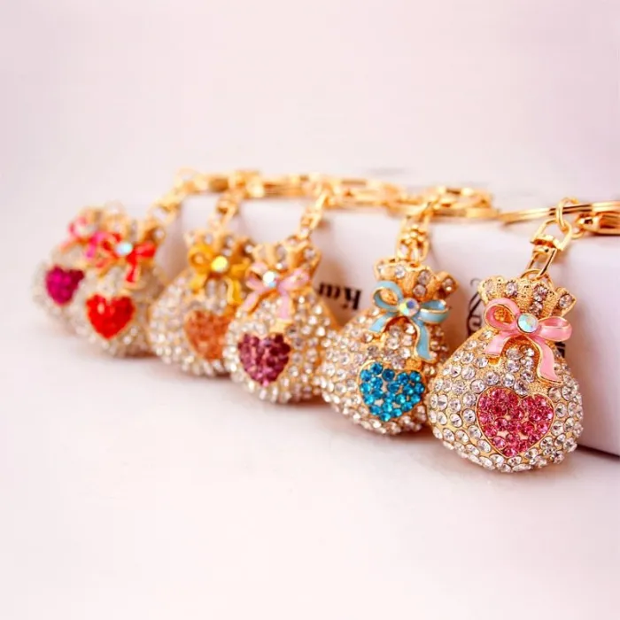 Lucky Money Bag - Keychain - Heart ShapedTassen
