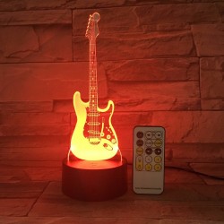 Remote Guitar Night Light - 3D - Lampe LED - 7 Couleurs