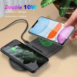 Chargeur sans fil 2 en 1 Qi - Samsung S20 - S10 - Double Fast Charging Pad