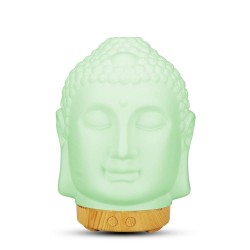 Bouddha tête - humidificateur d'air - diffuseur - lampe de nuit - LED - 100ml