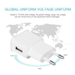 Universele snellader - enkele USB-poort - adapter - EU-stekkerOpladers