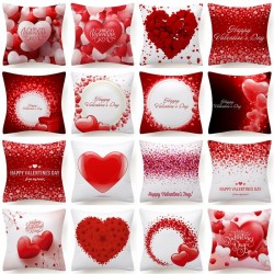 Coeurs rouges - Saint-Valentin - housse de coussin - 45 * 45 cm