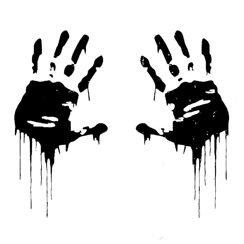 Zombie mains sanglantes - autocollant vinyle