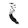 Plume avec des oiseaux volants - autocollant vinyle