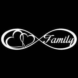 Family Forever & hearts - car stickerStickers