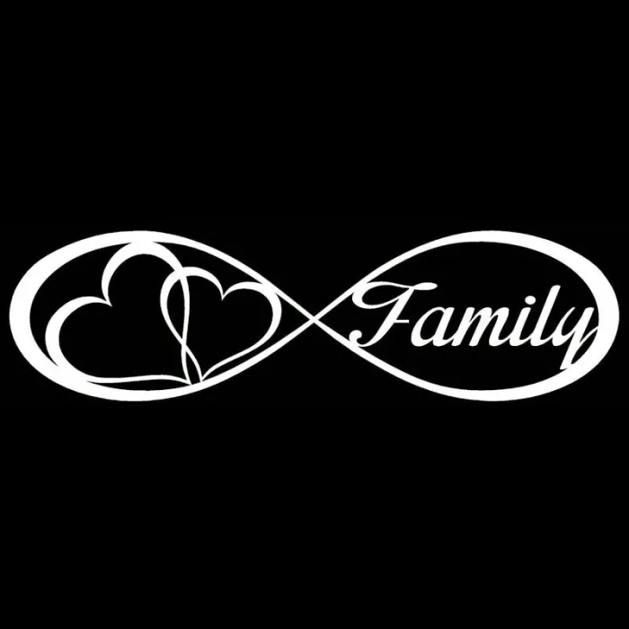 Family Forever & hearts - car stickerStickers