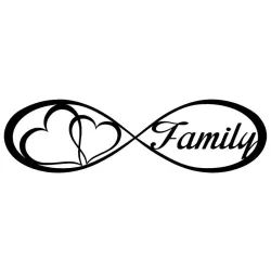 Famille Pour toujours & coeurs - auto sticker