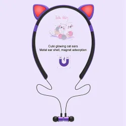 Bluetooth - draadloze koptelefoon - microfoon - in-ear koptelefoon - Led-lichtgevende kattenorenOor- & hoofdtelefoons