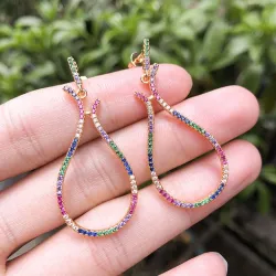 Boucles d'oreilles pendentif - multicolore
