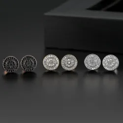 Elegant - kleine ronde kristallen oorknopjesOorbellen