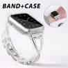 Boîtier en acier inoxydable avec cristaux pour Apple Watch 5/4/3/2/1