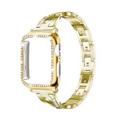 Boîtier en acier inoxydable avec cristaux pour Apple Watch 5/4/3/2/1