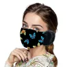2 en 1 - masque visage / bouche avec oreillettes - imprimé papillon