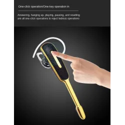 Mini - Bluetooth-oorhaak - handsfree - leren oortelefoon met microfoon - noise cancellingOor- & hoofdtelefoons