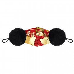 2 in 1 - gezichts- / mondmasker / oorkappen - wasbaar - kerstprintMondmaskers