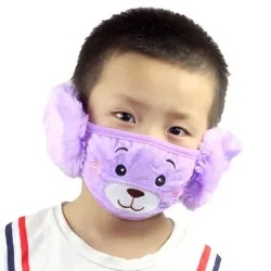 2 in 1 - ear muffs / face mask for children - plush bearMouth masks