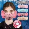 2 in 1 - gezichtsmasker / oorkappen - kanten bloemenprintMondmaskers