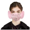 2 in 1 - gezichtsmasker / oorkappen - kanten bloemenprintMondmaskers
