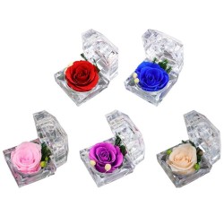 Bewaarde verse roos - kristallen juwelendoos - bruiloft - ValentijnsdagValentijnsdag