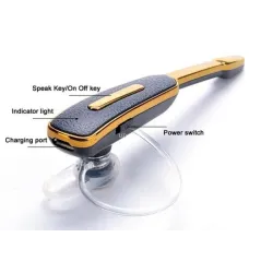 Mini - Bluetooth-oorhaak - handsfree - leren oortelefoon met microfoon - noise cancellingOor- & hoofdtelefoons