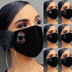 2 in 1 - gezichts / mondmasker met oorkappen - kerstprintMondmaskers