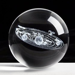 Figurines solaires - Modèle planètes 3D - boule de cristal - décoration bureau