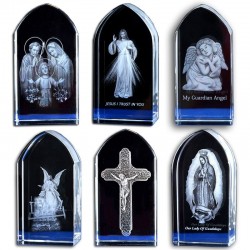 3D laser gegraveerde kubus - Jezus - engel - maagd Maria - kristallen beeldDecoratie