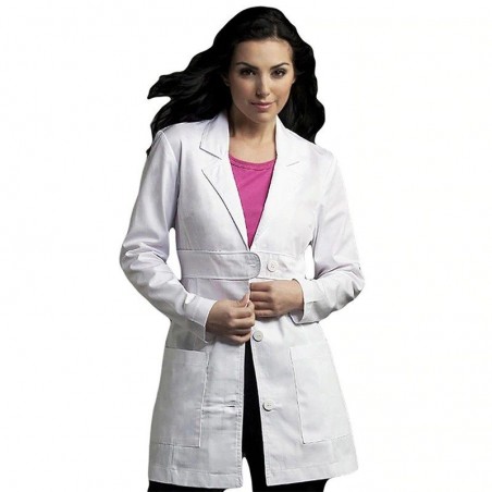 Manteau de travail blanc longue manche - spa / salons de beauté / hôpital
