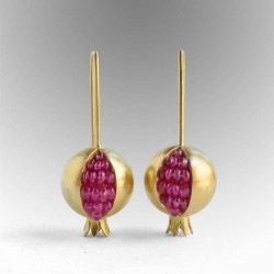 Pomegranate d'or / d'argent - boucles d'oreilles élégantes