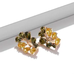 Olijfboom kleur zirkoon - luxe oorbellenOorbellen