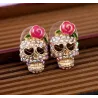Crystal skull with rose - small earringsEarrings