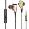 Oordopjes met snoer - oordopjes - hoge bas - dual drive - met microfoon - 3,5 mmOor- & hoofdtelefoons