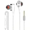Oordopjes met snoer - oordopjes - hoge bas - dual drive - met microfoon - 3,5 mmOor- & hoofdtelefoons