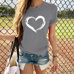 T-shirt imprimé coeur - manches courtes