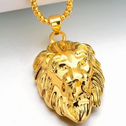Pendentif tête de Lion - collier en or