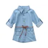 Overhemd met lange mouwen en knopen - mini-denimjurk voor meisjesKinderen