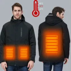 USB - verwarmde thermische jas met capuchon / ritsen - waterdichtJassen